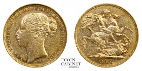 AUSTRALIAN GOLD SOVEREIGNS. Victoria, 1837-1901. Gold Sovereign, 1886-M, Melbourne. St George. 8.00 g. 22.05 mm. Mintage: 2,902,131. S.3857C; Marsh 10...