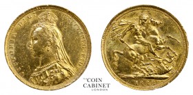 AUSTRALIAN GOLD SOVEREIGNS. Victoria, 1837-1901. Gold Sovereign, 1888-S, Sydney. Jubilee head. 7.99 g. 22.05 mm. S.3868B. Normal JEB and reposistioned...
