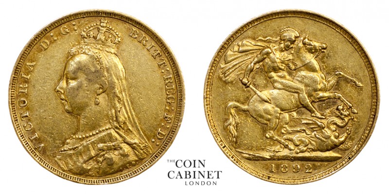 AUSTRALIAN GOLD SOVEREIGNS. Victoria, 1837-1901. Gold Sovereign, 1892-S, Sydney....