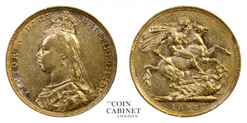 AUSTRALIAN GOLD SOVEREIGNS. Victoria, 1837-1901. Gold Sovereign, 1893-M, Melbour...