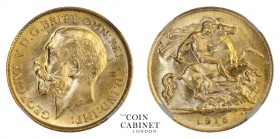 WORLD COINS. AUSTRALIA. George V, 1910-36. Gold Half Sovereign, 1915-M, Melbourne. NGC MS65. 4.00 g. 19.3 mm. Mintage: 125,664. KM# 28. Housed in a se...