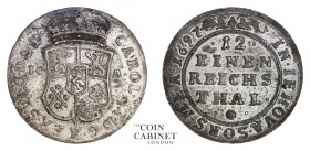WORLD COINS. GERMAN STATES: POMMERN-STETTIN. Swedish rule: Karl XI, 1660-97. 1/12 Thaler/2 Groschen, 1697 3.41 g. KM# 343. Extremely fine.