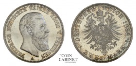 WORLD COINS. GERMAN STATES: PRUSSIA. Friedrich, 1888. 2 Mark, 1888-A, Berlin. PCGS MS65. 11.11 g. 28 mm. Mintage: 500,000. Jaeger 98. Prooflike and pl...