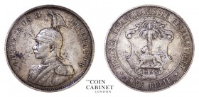 WORLD COINS. GERMAN COLONIES: GERMAN EAST AFRICA. Wilhelm II, Kaiser, 1888-1918. Rupie, 1898 11.66 g. Mintage: 356,722. Jaeger 713. Very fine.