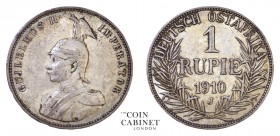 WORLD COINS. GERMAN COLONIES: GERMAN EAST AFRICA. Wilhelm II, Kaiser, 1888-1918. Rupie, 1910-J, Hamburg. 11.66 g. . Very fine.