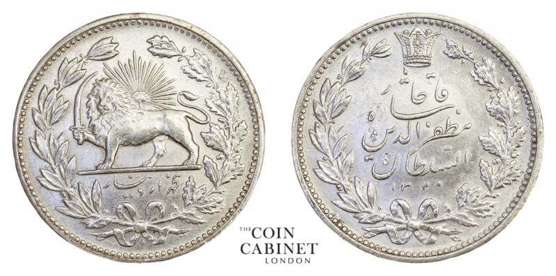 WORLD COINS. IRAN. Mozaffar ad-Din, 1896-1907. 5000 Dinars - 5 kran, 1902 (AH132...