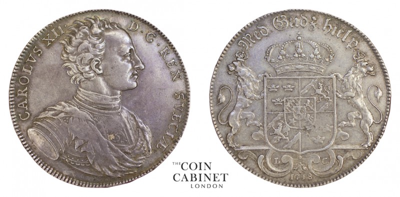 WORLD COINS. SWEDEN. Karl XII, 1697-1718. Riksdaler, 1718, Stockholm. 29.25 g. 4...