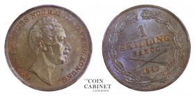 WORLD COINS. SWEDEN. Oscar I, 1844-59. 1 Skilling Banco, 1847, Stockholm. PCGS MS64BN. 11.30 g. 27.8 mm. Mintage: 147,616. KM# 671. Brilliant uncircul...
