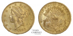 WORLD COINS. UNITED STATES. Liberty double eagle, 1849-1907. Gold $20, 1883-S, San Fransisco. 33.40 g. 34 mm. Mintage: 1,189,000. KM# 74.3. Pleasant e...
