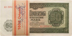 Deutsche Demokratische Republik
Ausgaben der Deutschen Notenbank und Staatsbank 1948-1990 50 DM 1948. 2x je 20 und 2x je 100 Stück in Banderolen Ro. ...