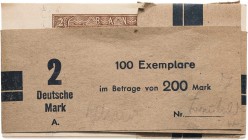 Deutsche Demokratische Republik
Ausgaben der Deutschen Notenbank und Staatsbank 1948-1990 2 DM 1948. In Originalbankbanderole Ro. 341 d 100 Stück. I