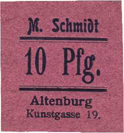 Städte und Gemeinden nach 1914
Altenburg (Thür) 2, 5, 10 und 50 Pfennig o.D. (1...