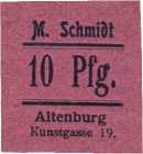 Städte und Gemeinden nach 1914
Altenburg (Thür) 2, 5, 10 und 50 Pfennig o.D. (1920). M. Schmidt. Kolonialwarengeschäft Tieste 0055 4 Stück. Meist I...