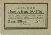 Städte und Gemeinden nach 1914
Erfurt (Thür) 2, 5 und 10 Pfennig 1.5.1918. 1 (2x) und 2 Pfennig 1.3.1920 Waren-Einkaufs pp. Abteilung des Thüringisch...