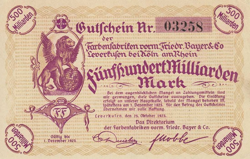 Städte und Gemeinden nach 1914
Leverkusen (NRW) 100 Mark 15.9.1922. 100.000 (2x...