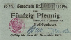 Städte und Gemeinden nach 1914
Treffurt (Thür.) 50 Pfennig 13.12.1918-31.12.1919. Papier hellgrün? und Papier graublau. 20 Pfennig 15.12.1918-31.12.1...