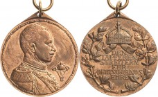 Orden des Deutschen Reiches
Kolonial-Denkmünze für Weiße Verliehen 1912. Bronze. Mit Öse 325 mm OEK 3182, 3167, 3172 Fast vorzüglich