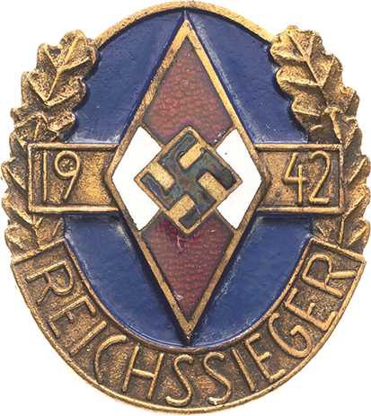 Orden des Dritten Reiches
Siegernadel der HJ-Reichssieger 1942 Weißmetall bronz...