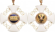 Ausländische Orden und Ehrenzeichen Italien
Verdienstorden der Krone Italiens Verliehen 1868-1943. Großkreuz. Gold und emailliert. 51,5 mm. An Brusts...