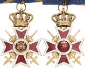 Ausländische Orden und Ehrenzeichen Rumänien
Orden der Krone von Rumänien, Kommandeurkreuz Verliehen 1932-1944. Bronze vergoldet. 68 x 46 mm, 22,60 g...