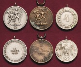 Lots
Lot-3 Stück Drittes Reich Medaille zur Erinnerung an den 13. März 1938, Bronze versilbert. Bronzemedaille zur Erinnerung an den 1. Oktober 1938 ...
