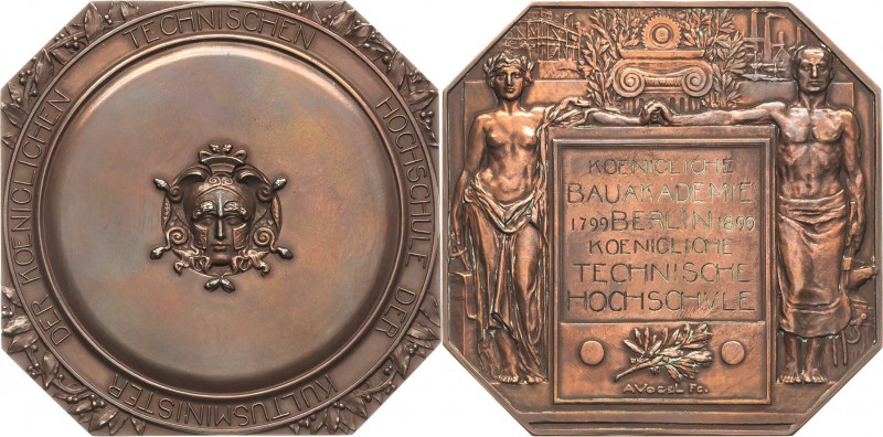 Akademien, Schulen, Universitäten Orte
Berlin Achteckige Kupferplakette 1899 (A...