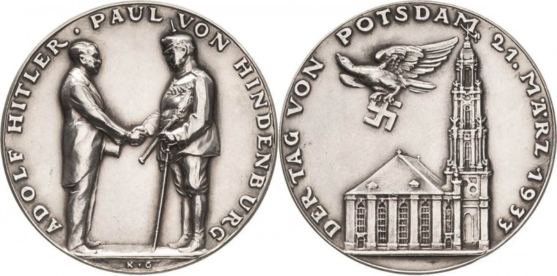 Drittes Reich
 Silbermedaille 1933 (K. Goetz) Auf den Tag von Potsdam. Hitler u...