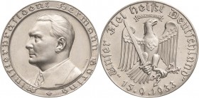 Drittes Reich
 Silbermedaille 1933 (F. Beyer) Auf die Wahl von Hermann Göring zum preußischen Ministerpräsidenten. Brustbild nach links / Adler mit H...