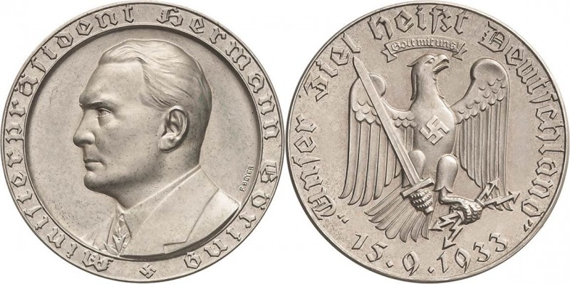 Drittes Reich
 Silbermedaille 1933 (F. Beyer) Auf die Wahl von Hermann Göring z...