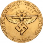 Drittes Reich
 Einseitige vergoldete Weißmetallmedaille 1938. Reichswettkämpfe des NS-Fliegerkorps Kassel. Emblem des NSFK. 82 mm, 62,42 g Kaiser 123...