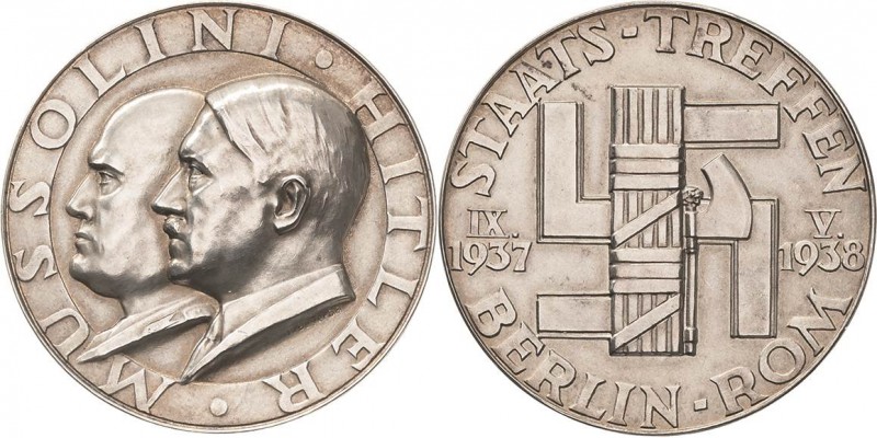 Drittes Reich
 Silbermedaille 1938 (F. Beyer) Staatstreffen in Berlin und Rom. ...