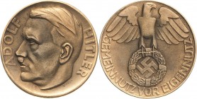 Drittes Reich
 Bronzierte Weißmetallmedaille o.J. (W. Voss) Gemeinnutz vor Eigennutz. Kopf Adolf Hitlers nach links / Adler mit Kranz und Hoheitszeic...
