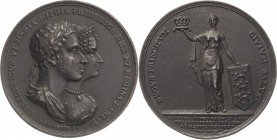 Eisengußmedaillen Orte
Dänemark Eisengußmedaille 1815 (S. Jacobson) Auf die Krönung des Königspaares in Frederiksborg. Brustbild des Königs Friedrich...