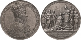 Eisengußmedaillen Orte
Frankreich Eisengußmedaille 1825 (Gatteaux) Auf die Salbung des Königs Karl X. in Reims. Bekröntes Brustbild im Krönungsornat ...