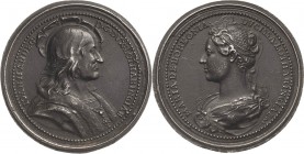 Eisengußmedaillen Orte
Frankreich Eisengußmedaille o.J. (unsigniert) Auf Johann II. von Lothringen und Marie de Bourbon. Brustbild des Herzogs nach r...