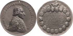 Eisengußmedaillen Orte
Würzburg Eisengußmedaille 1782 (Johann Veit Riesing) Auf die 2. Säkularfeier der Universität Würzburg. Brustbild des Bischofs ...