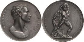 Eisengußmedaillen Personen
Canova, Antonio 1757-1822 Eisengußmedaille o.J. (19. Jh.) (S. Passamonti) Brustbild nach rechts / Herakles und Lichas. 66,...