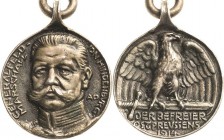 Erster Weltkrieg
 Silbergußmedaille 1914 (A. Daumiller) Auf den Generalfeldmarschall von Hindenburg. Brustbild von vorn / Adler mit ausgebreiteten Fl...