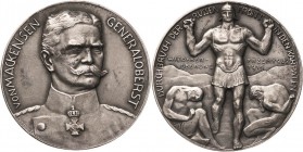 Erster Weltkrieg
 Silbermedaille 1915 (Oertel/M. Ziegler) Generaloberst August von Mackensen und die Wiedereroberung von Przemysl. Brustbild halbrech...