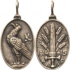 Erster Weltkrieg
 Silbergußmedaille 1915 (A. Daumiller) Kriegspropaganda. Adler nach links, dahinter ein fliegender Schmetterling / Schwert zwischen ...