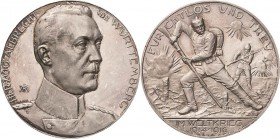 Erster Weltkrieg
 Silbermedaille 1916 (A. Hummel/Lauer) Auf den Generalleutnant Herzog Albrecht von Württemberg. Brustbild halbrechts / Zwei Soldaten...