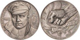 Erster Weltkrieg
 Silbermedaille 1917 (A. Hummel) Manfred Freiherr von Richthofen. Brustbild in Uniform mit Mütze halblinks / Faust zerschlägt brenne...