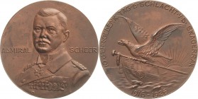 Erster Weltkrieg
 Bronzemedaille 1926 (F. König) Gedenktag auf die vor 10 Jahren stattgefundene Schlacht am Skagerrak. Brustbild des Admirals Reinhar...