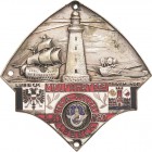 Slg. Joos - Medaillen, Plaketten, Abzeichen der Luftfahrt 1783-1945
 Einseitige versilberte und teilemaillierte Bronzeplakette 1930 (H. Gläser) Zielf...