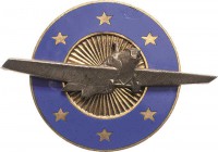 Slg. Joos - Medaillen, Plaketten, Abzeichen der Luftfahrt 1783-1945
 Abzeichen o.J. Bronze vergoldet und emailliert. 42.9 x 29.9 mm, 11,3 g Slg. Joos...