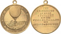 Luft- und Raumfahrt
 Goldbronzemedaille 1897 (C.L./Mayer & Wilhelm). Erinnerung an die Auffahrt mit dem Fesselballon anlässlich der sächsisch-thüring...