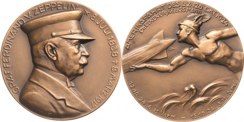 Luft- und Raumfahrt
 Bronzemedaille 1924 (Mayer & Wilhelm) Amerikafahrt des "LZ...