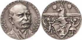Luft- und Raumfahrt
 Silbermedaille 1928 (Karl Goetz) Taufe des "LZ 127" auf den Namen "Graf Zeppelin" anlässlich seines 90. Geburtstages. Brustbild ...
