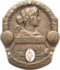 Luft- und Raumfahrt
 Einseitige Bronzeplakette o.J. (1929) (E. F. Wiedmann) 4. Ballonbegleitfahrt Frankfurt a. M. Brustbild der Stadtgöttin nach rech...