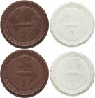 Luft- und Raumfahrt
 Weiße Porzellanmedaille 1929 (Meißen) Die Weltfahrt des "LZ 127". Luftschiff nach rechts, über dem östlichen Teil des Globus / L...